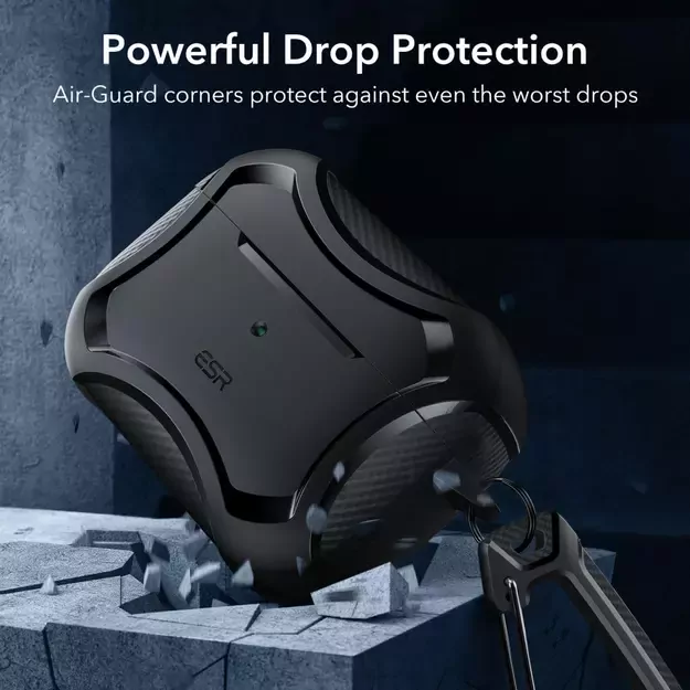 ESR Cyber ​​Armor Halolock Case with MagSafe for Apple AirPods Pro 1/2 - Black 10