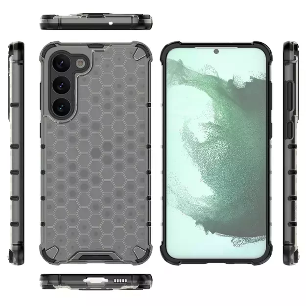 Honeycomb case for Samsung Galaxy S23+ armored hybrid cover black 3
