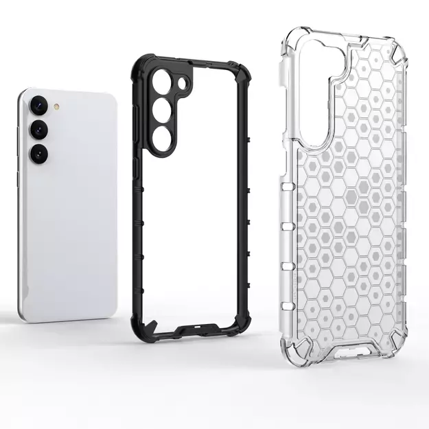 Honeycomb case for Samsung Galaxy S23+ armored hybrid cover black 21