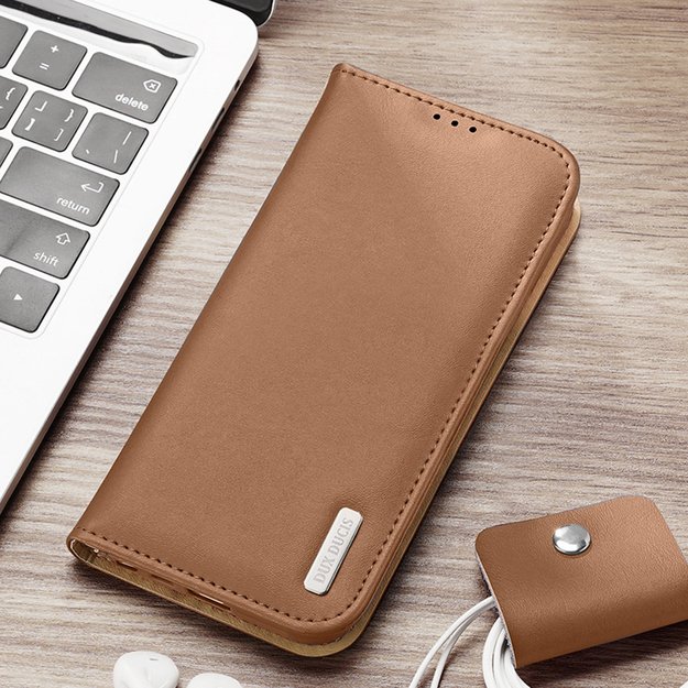 Dux Ducis Hivo case Samsung Galaxy S23+ flip cover wallet stand RFID blocking brown 22