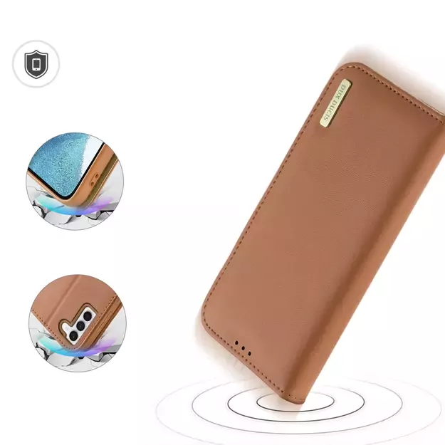 Dux Ducis Hivo case Samsung Galaxy S23+ flip cover wallet stand RFID blocking brown 25
