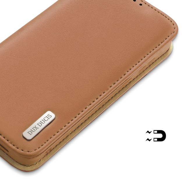 Dux Ducis Hivo case Samsung Galaxy S23+ flip cover wallet stand RFID blocking brown 1