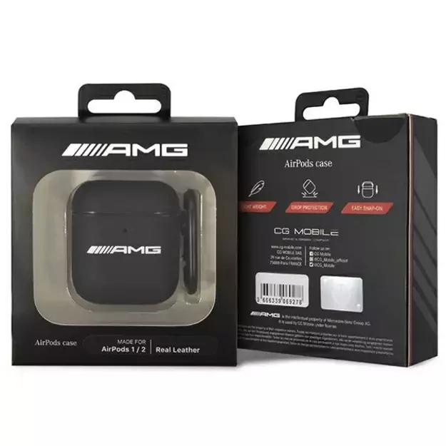 AMG AMA2SLWK AirPods cover black/black Leather 4