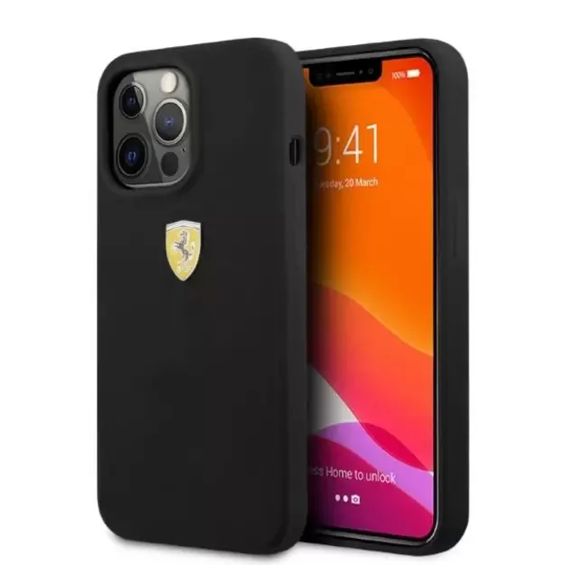 Ferrari FESSIHMP13LBK iPhone 13 Pro / 13 6.1&quot  black/black hardcase Silicone MagSafe