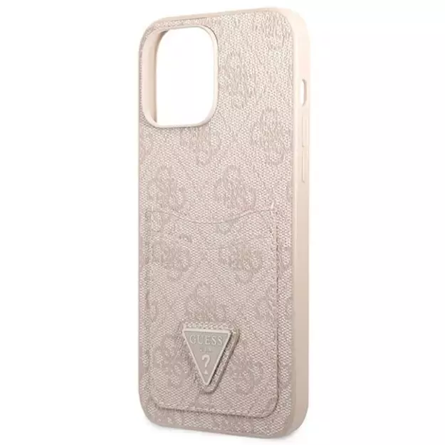 Guess 4G Triangle Logo Cardslot case for iPhone 13 Pro Max - pink 4