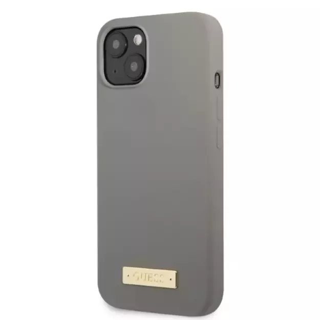 Guess GUHMP13MSPLG iPhone 13 6.1&quot  grey/grey hard case Silicone Logo Plate MagSafe 8
