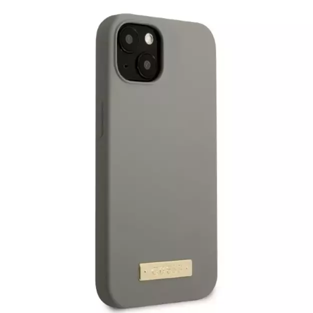 Guess GUHMP13MSPLG iPhone 13 6.1&quot  grey/grey hard case Silicone Logo Plate MagSafe 14