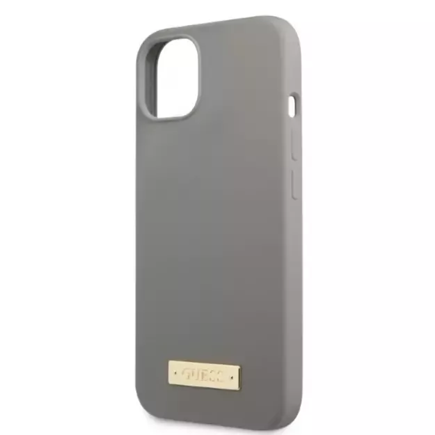 Guess GUHMP13MSPLG iPhone 13 6.1&quot  grey/grey hard case Silicone Logo Plate MagSafe 11