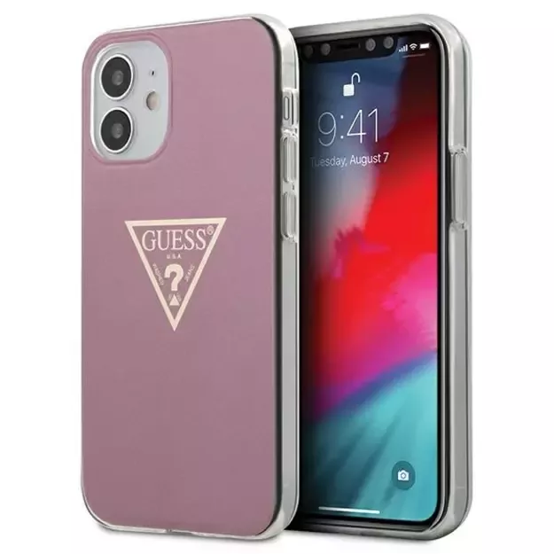 Guess GUHCP12SPCUMPTPI iPhone 12 mini 5.4&quot  pink/pink hardcase Metallic Collection