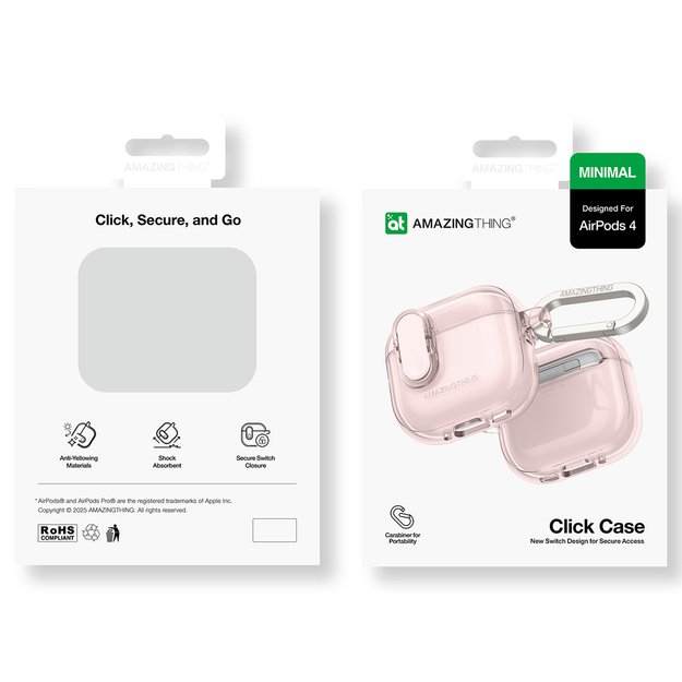 AmazingThing Minimal Case for AirPods 4 &ndash; Pink 3