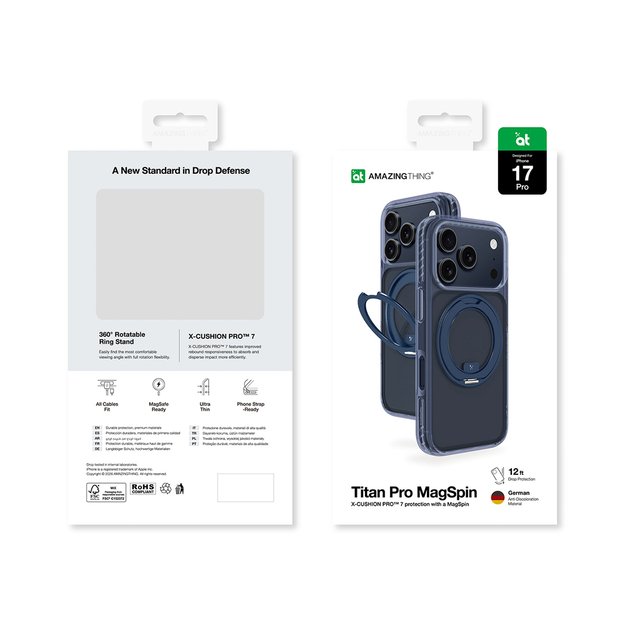 AmazingThing Titan Pro MagSpin Case for iPhone 17 Pro Compatible with MagSafe - Blue 7