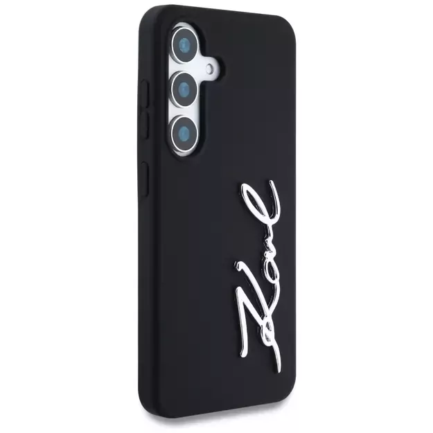 Case Karl Lagerfeld Silicone Metal Signature Logo Samsung Galaxy S25 black 3