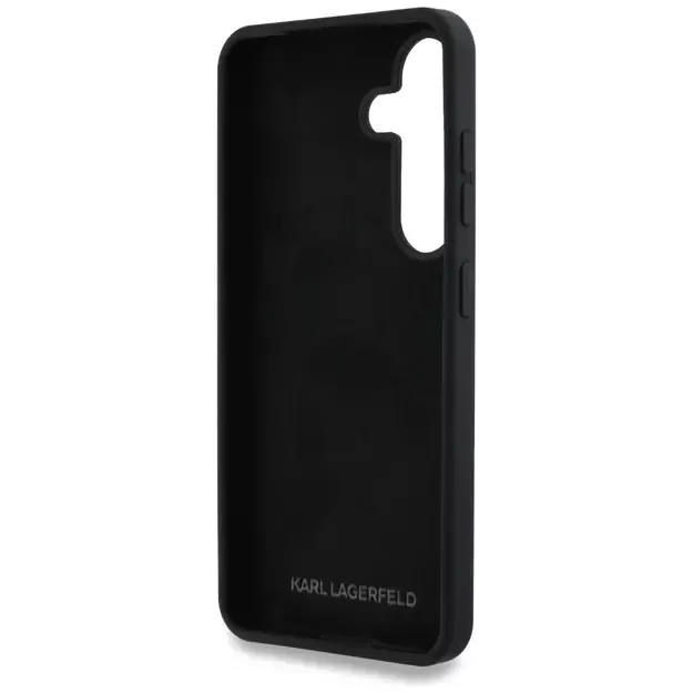 Case Karl Lagerfeld Silicone Metal Signature Logo Samsung Galaxy S25 black 6