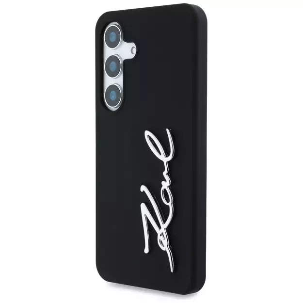 Case Karl Lagerfeld Silicone Metal Signature Logo Samsung Galaxy S25 black 1