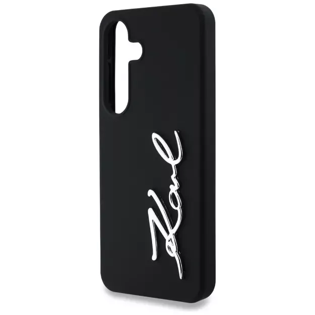Case Karl Lagerfeld Silicone Metal Signature Logo Samsung Galaxy S25 black 5