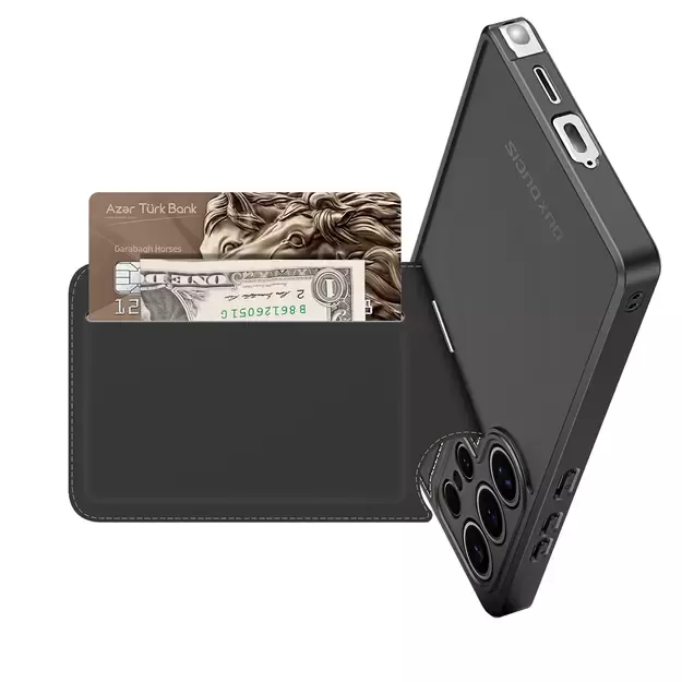 Dux Ducis Rafi II Case for Samsung Galaxy S25 Ultra with Stand and Wallet - Black 18