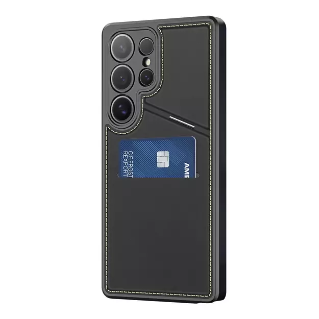 Dux Ducis Rafi II Case for Samsung Galaxy S25 Ultra with Stand and Wallet - Black 24
