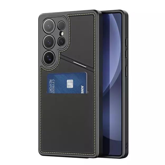 Dux Ducis Rafi II Case for Samsung Galaxy S25 Ultra with Stand and Wallet - Black 21