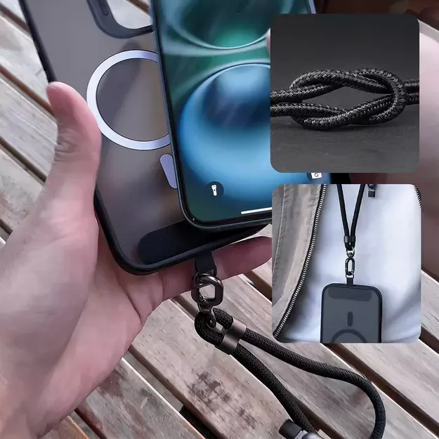 Dudao L20MAX 4in1 Cable / Lanyard USB-A / USB-C / Lightning PD QC 65W 1.5m - Black 4