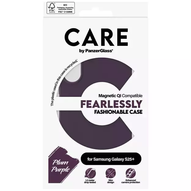 CARE by PanzerGlass Fashion QI Case for Samsung Galaxy S25+ - Purple 6