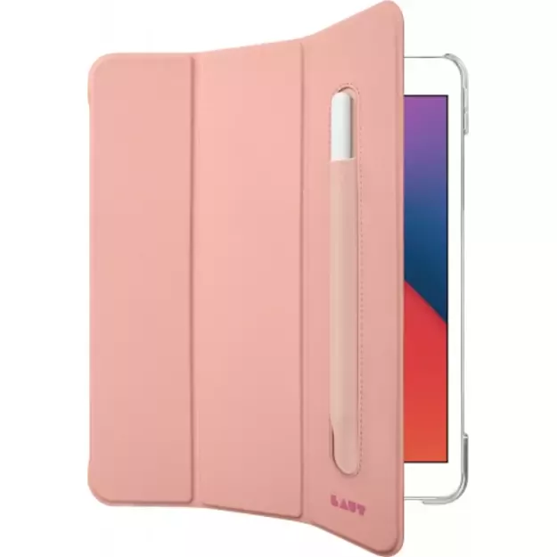 LAUT Huex Folio Case with Apple Pencil Holder for iPad 10.2&quot  7 / 8 / 9 - Pink 1