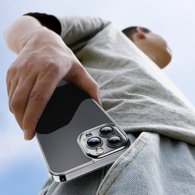 Baseus Frosted Glass Case Cover for iPhone 13 Pro Hard Cover with Gel Frame black (ARWS001001) 19