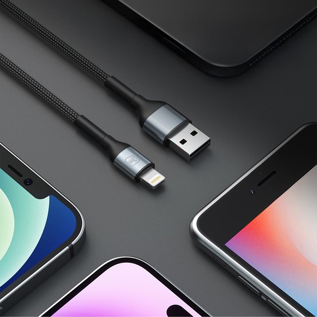 3mk Hyper Cable 3mk Hyper Cable N-SERIES USB-A / Lightning 1m 5V/2.4A 12W / black 17