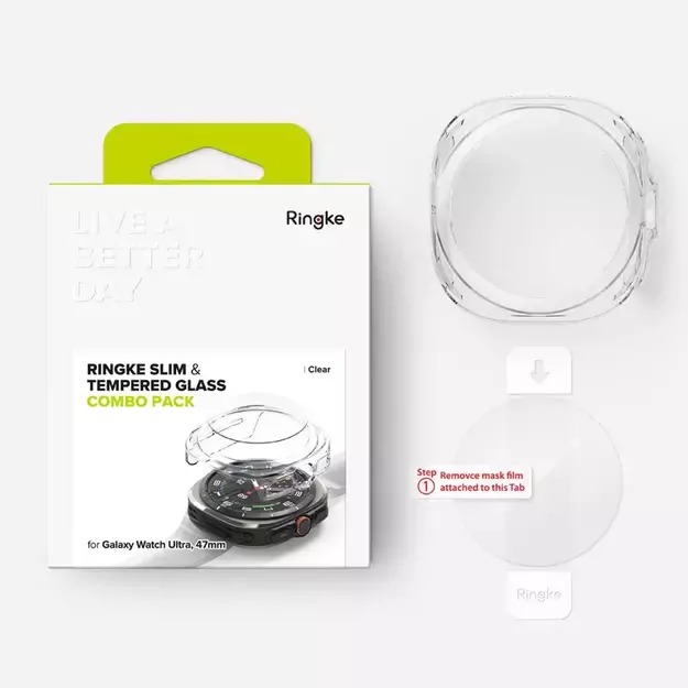 Ringke Slim &amp  Tempered Glass Case + Glass Set for Samsung Galaxy Watch Ultra 47mm - Transparent 8