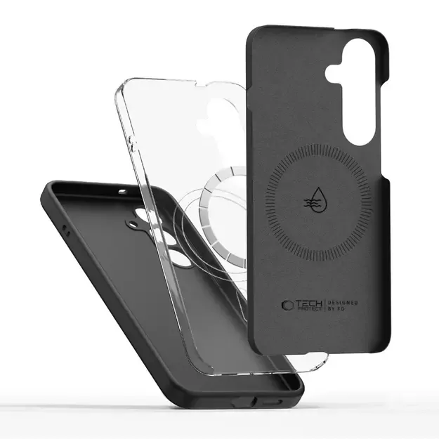 Tech-Protect Liquid Silicone MagSafe Case for Samsung Galaxy S25+ - Black 1