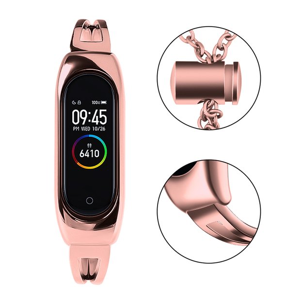 Metal bracelet for Xiaomi Mi Band 3 / 4 / 5 / 6 band strap - pink 12