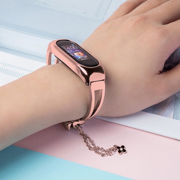 Metal bracelet for Xiaomi Mi Band 3 / 4 / 5 / 6 band strap - pink 7