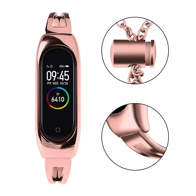 Metal bracelet for Xiaomi Mi Band 3 / 4 / 5 / 6 band strap - pink 5