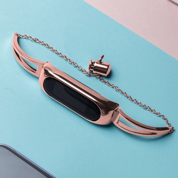 Metal bracelet for Xiaomi Mi Band 3 / 4 / 5 / 6 band strap - pink 11