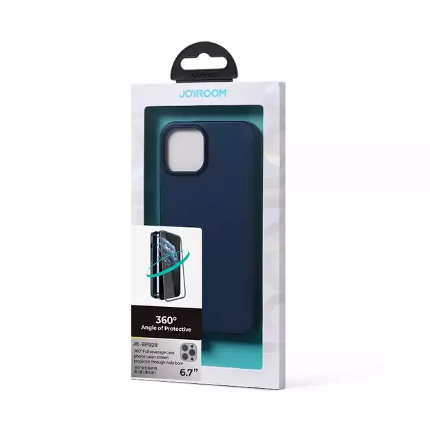 Joyroom 360 Full Case front and back cover for iPhone 13 Pro Max + tempered glass screen protector blue (JR-BP928 blue) 12