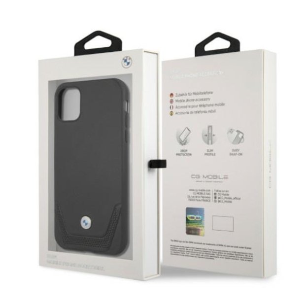 Etui BMW BMHCN61RSWPK iPhone 11 6,1  / Xr czarny/black hardcase Leather Perforate 7