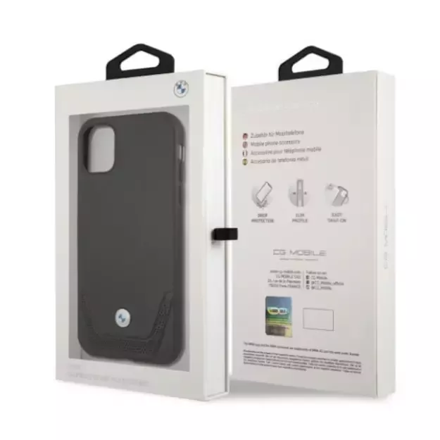 Etui BMW BMHCN61RSWPK iPhone 11 6,1  / Xr czarny/black hardcase Leather Perforate 14