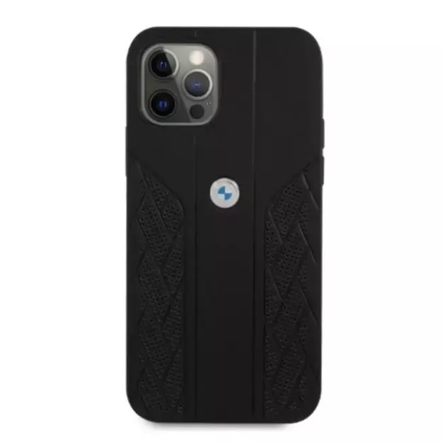 Etui BMW BMHCP12MRSPPK iPhone 12/12 Pro 6,1  czarny/black hardcase Leather Curve Perforate 9