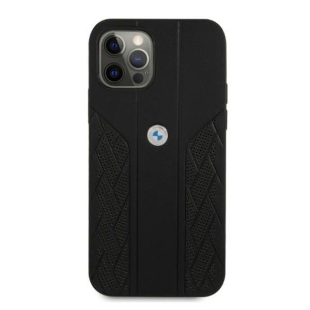 Etui BMW BMHCP12MRSPPK iPhone 12/12 Pro 6,1  czarny/black hardcase Leather Curve Perforate 2