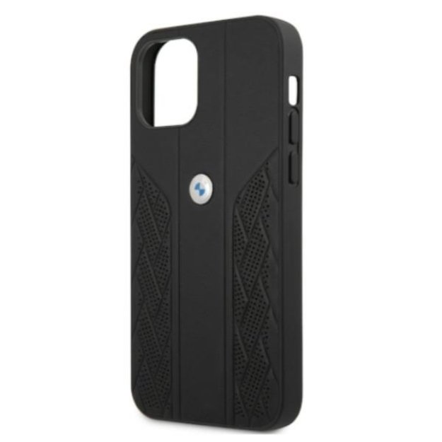 Etui BMW BMHCP12MRSPPK iPhone 12/12 Pro 6,1  czarny/black hardcase Leather Curve Perforate 5