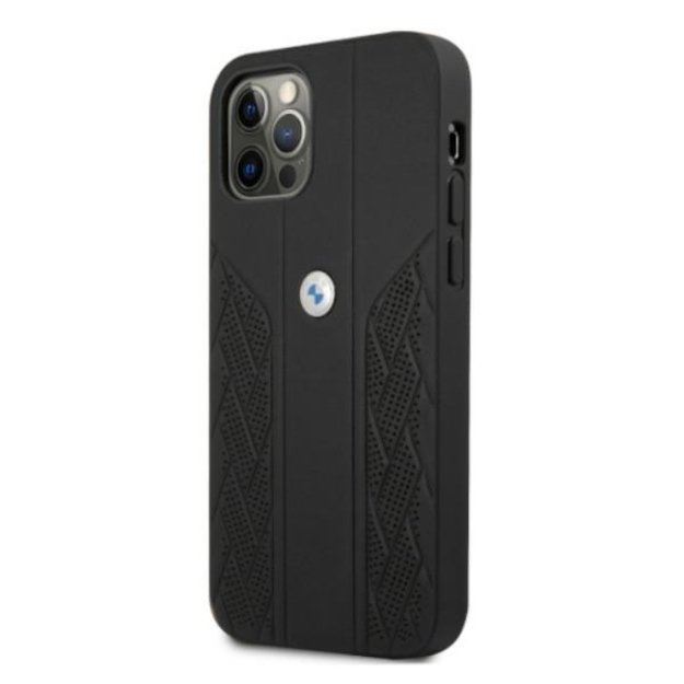 Etui BMW BMHCP12MRSPPK iPhone 12/12 Pro 6,1  czarny/black hardcase Leather Curve Perforate 1