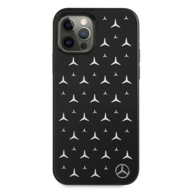 Mercedes MEHCP12LESPBK iPhone 12 Pro Max 6,7  czarny/black hardcase Silver Stars Pattern 2