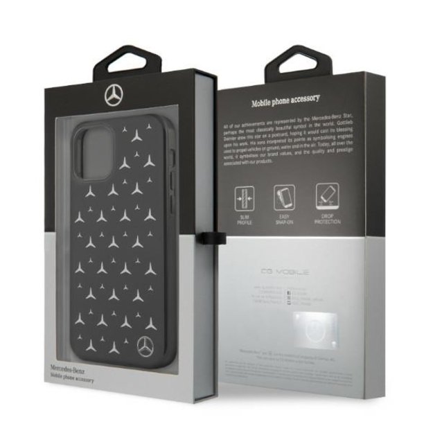 Mercedes MEHCP12LESPBK iPhone 12 Pro Max 6,7  czarny/black hardcase Silver Stars Pattern 7