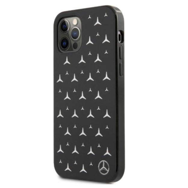Mercedes MEHCP12LESPBK iPhone 12 Pro Max 6,7  czarny/black hardcase Silver Stars Pattern 1