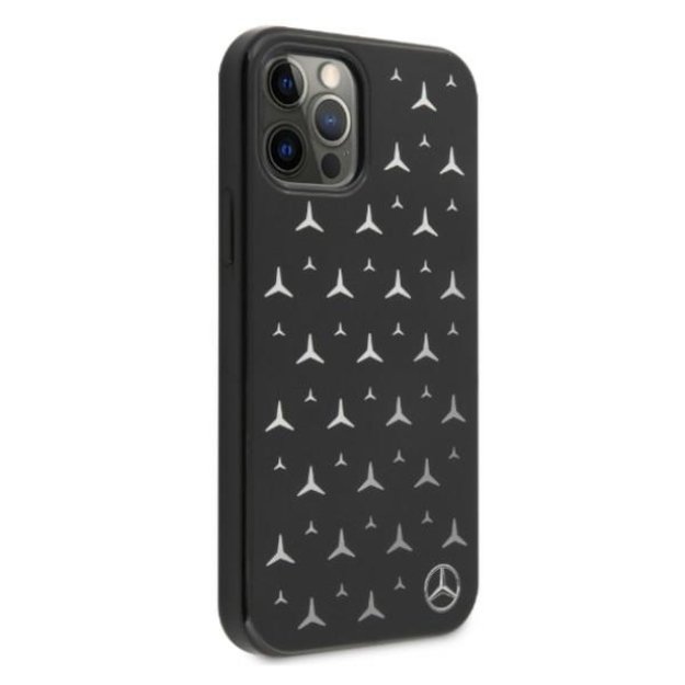 Mercedes MEHCP12LESPBK iPhone 12 Pro Max 6,7  czarny/black hardcase Silver Stars Pattern 3