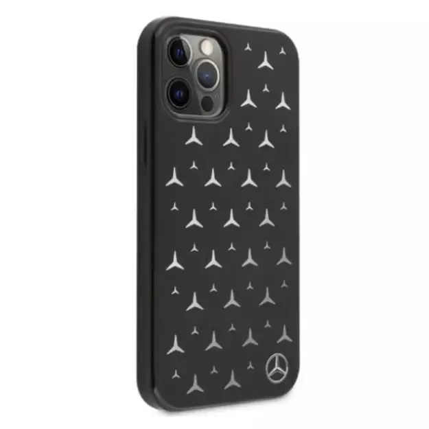 Mercedes MEHCP12LESPBK iPhone 12 Pro Max 6,7  czarny/black hardcase Silver Stars Pattern 10