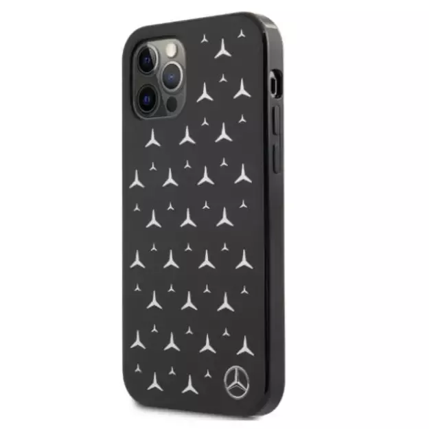 Mercedes MEHCP12LESPBK iPhone 12 Pro Max 6,7  czarny/black hardcase Silver Stars Pattern 8