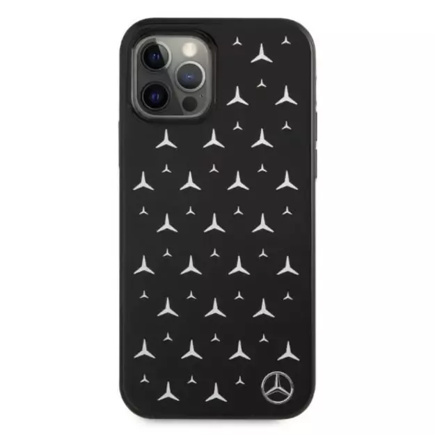Mercedes MEHCP12LESPBK iPhone 12 Pro Max 6,7  czarny/black hardcase Silver Stars Pattern 9