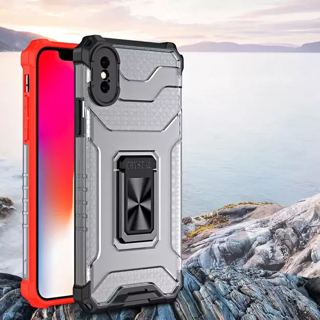 Crystal Ring Case Kickstand Tough Rugged Cover for iPhone XS Max red 15