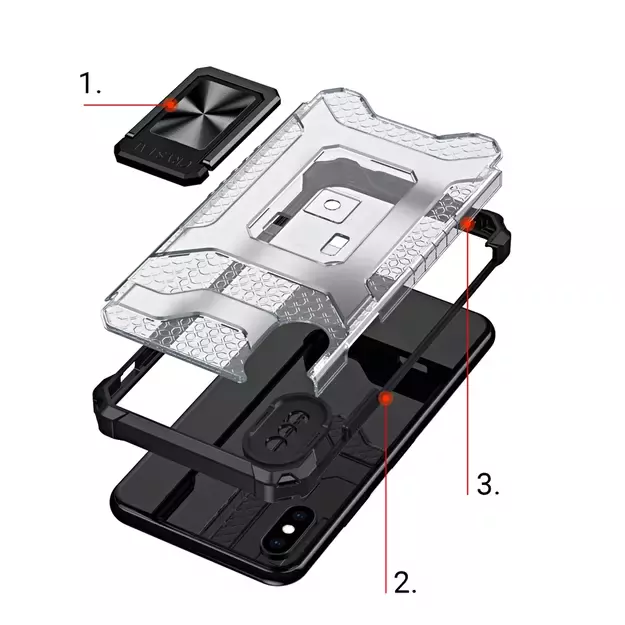 Crystal Ring Case Kickstand Tough Rugged Cover for iPhone XS Max red 14
