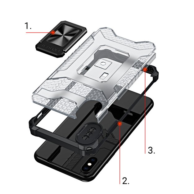 Crystal Ring Case Kickstand Tough Rugged Cover for iPhone XS Max red 6
